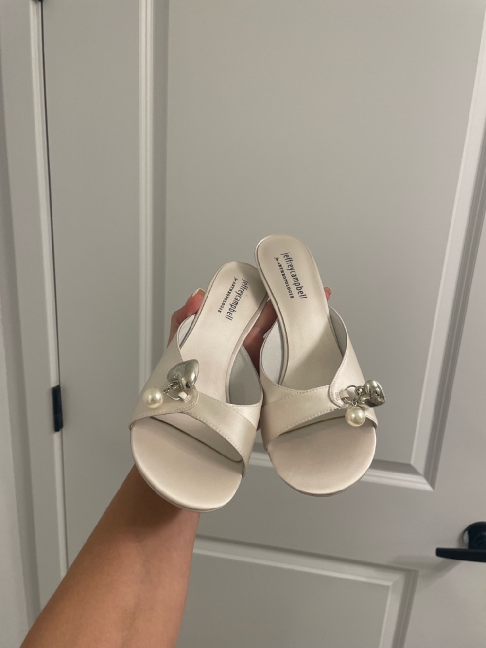 Jeffrey Campbell x Anthropologie Kitten Heels with Pearl & Metallic Accent